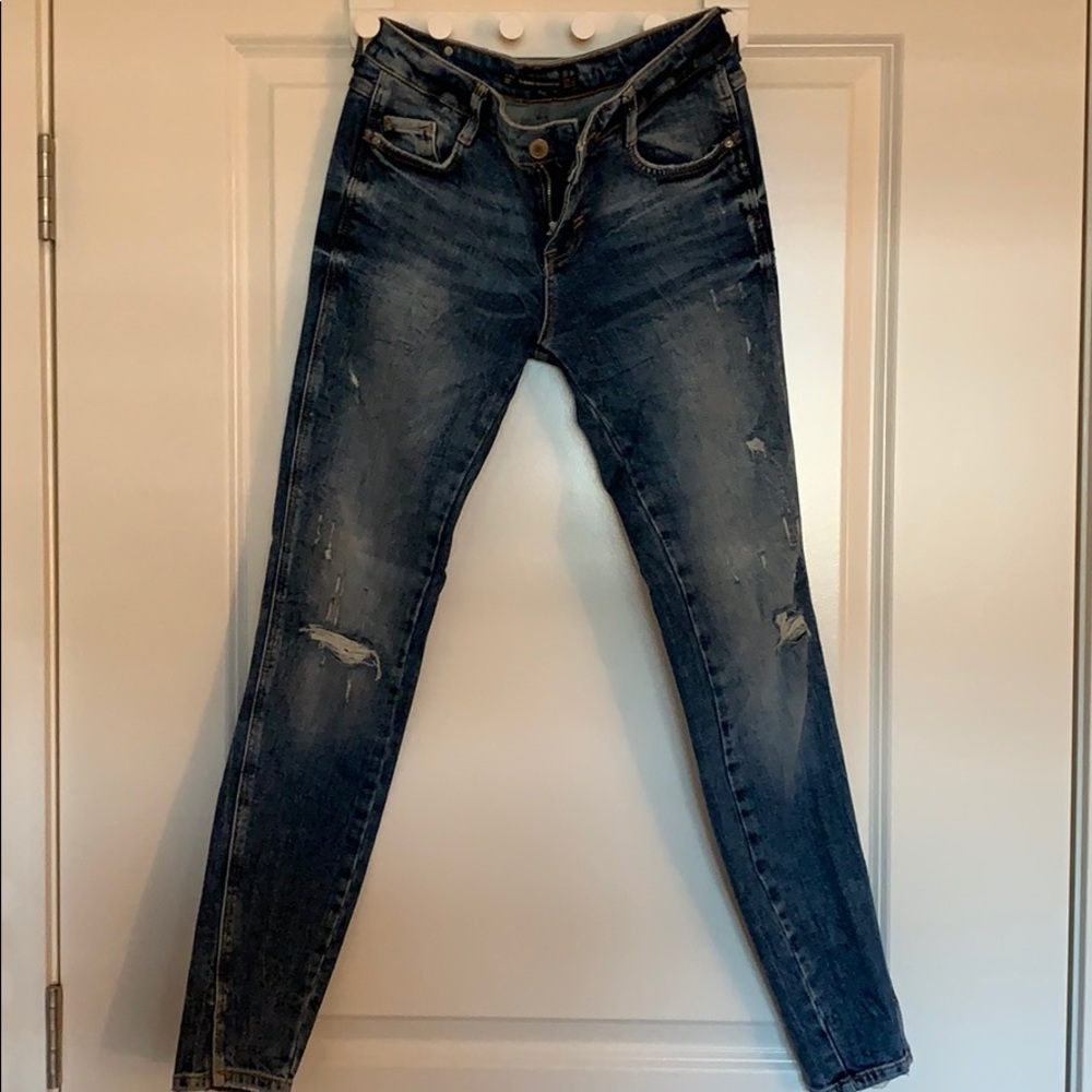Zara destroyed low rise jeans